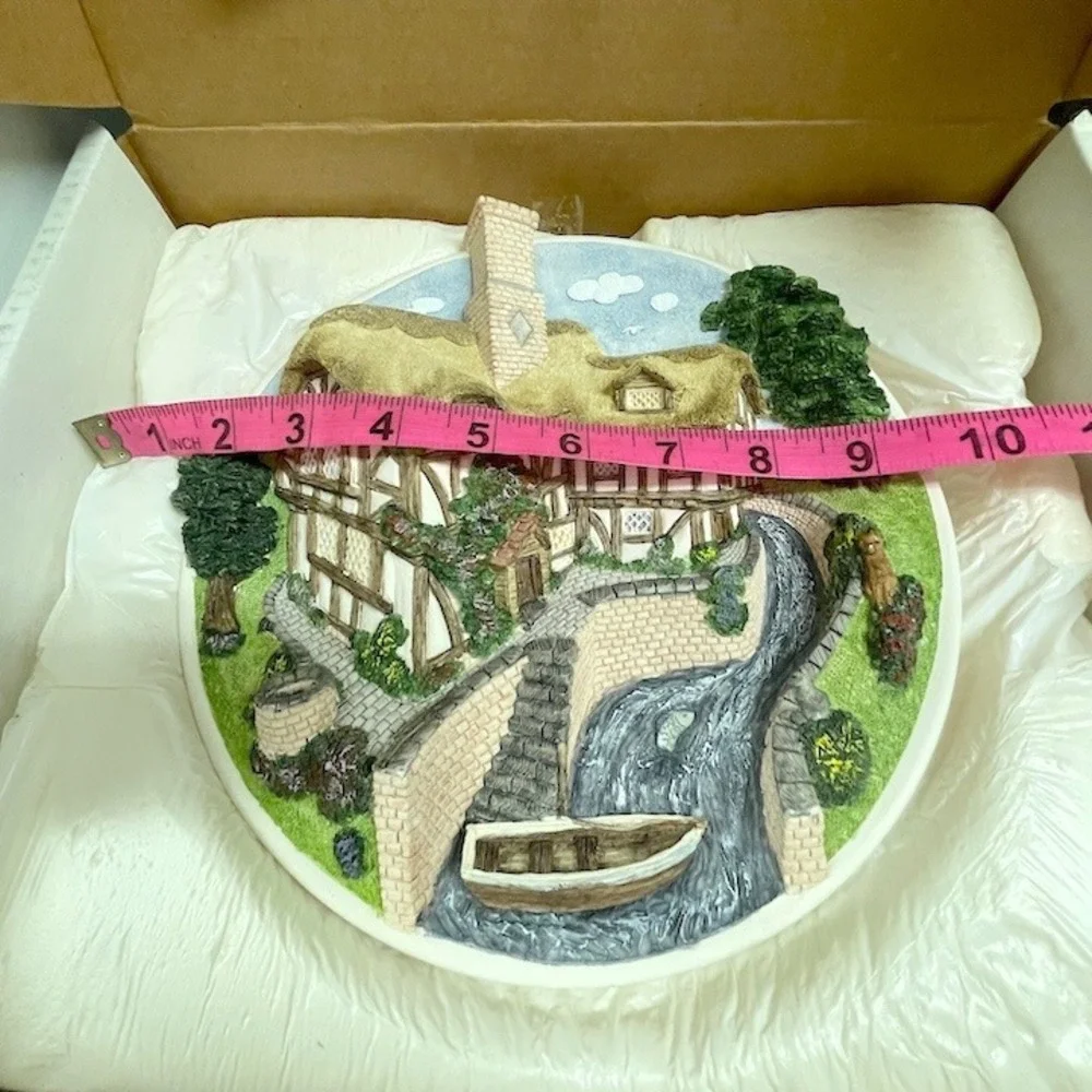 Vintage David‎ Winter Raised Relief On The Riverbank Plaque & Display Case